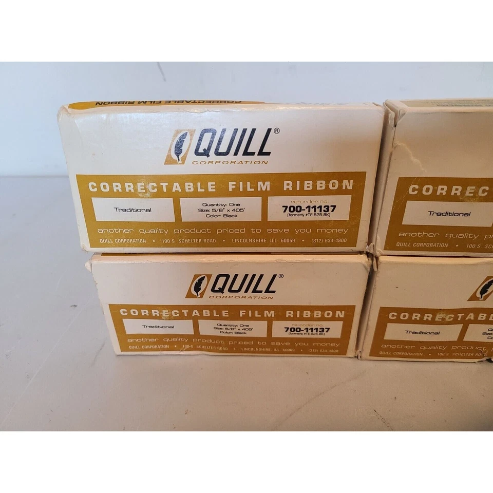 Lot of 4 Quill "Correctable Film Ribbon" #700-11137 Color: Black 5/8" x 405' - Image 2 of 2