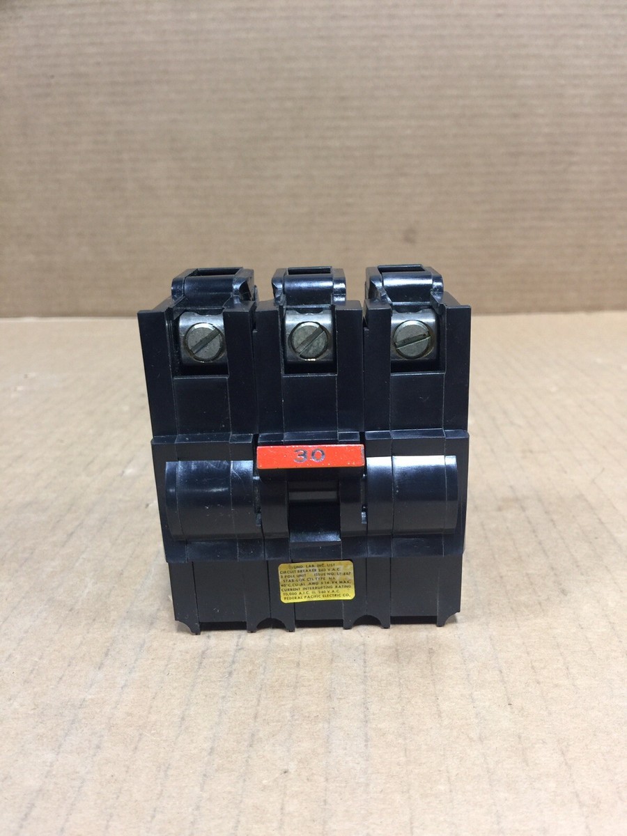 FPE 30 Amp Circuit Breaker 3 Pole 240 VAC 3P30 for sale online | eBay