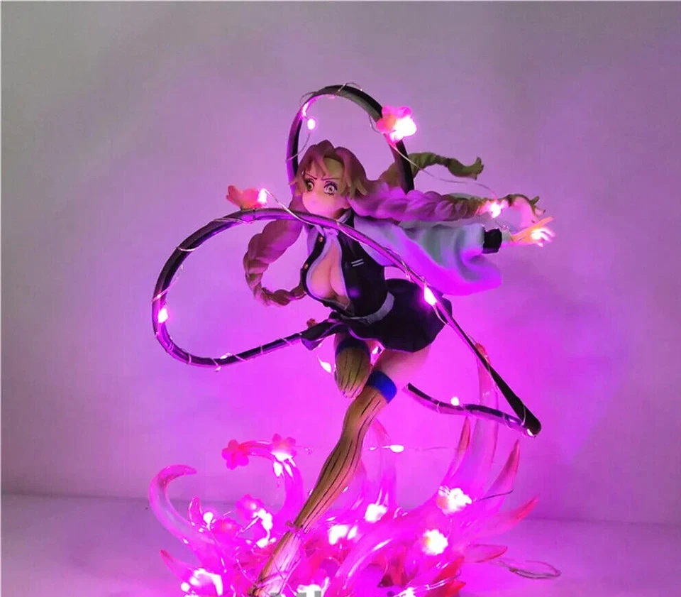 Action Figure Demon Slayer Kanroji Mitsuri Led 21cm STATUA DA COLLEZIONE Anime - Immagine 2 di 4