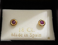 CHILDRENS JEWELLERY ARA RUBY AUTHENTIC JULY BIRTHSTONE EARRINGS NIB