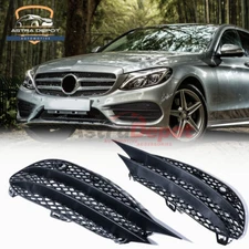 Fog Light Air Vent Grille Covers For 15-18 Mercedes Benz W205 C300 C43 AMG Black