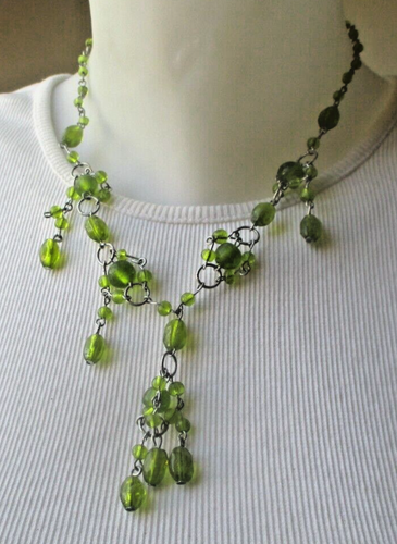 Collier Vintage Réglable 3 Rangs Perles Rouges Et Noires Avec Pampilles, Ancien, Très Bon état