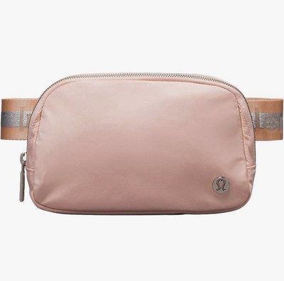 lululemon Pink Nylon Waist Pack Belt Bag 2 Pocket Zipper Adjustable Strap