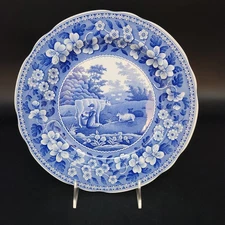 Vtg Spode Blue Room Collection Traditions "Milkmaid" Dinner Plate 10.5"W England