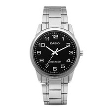 CASIO Analog Watch MTP-V001D-1BUDF 45mm Black Stainless Steel