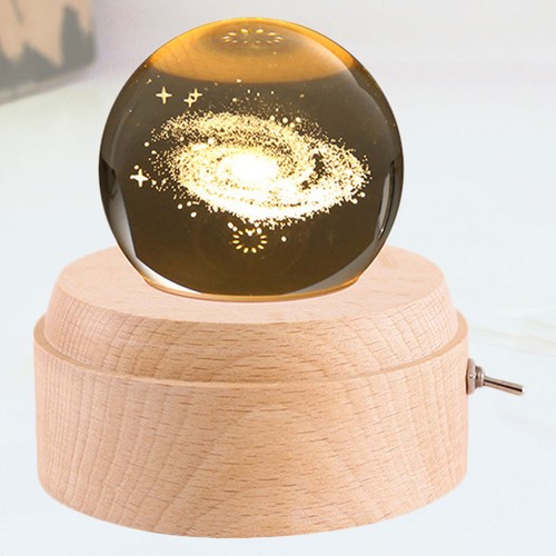 Glass Crystal Ball Rotating Music Box Glass Ball Adornment Glass Crystal Ball - Picture 3 of 11
