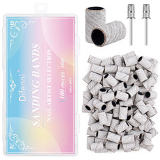 Sanding Bands for Nail Drill, 180 Grit Sanding Bands Nail Drill Bits 100 Pcs Fin
