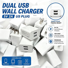 5V 2A 10W Dual USB AC Plug Universal Travel Home Wall Charger Power Adapter Lot