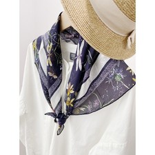 New High Luxury 100 Silk Sishiya Breathable Soft Printed Square Scarf 65cm