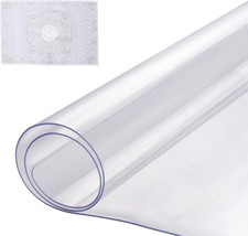 Plastic Table Cover 16x32 Inches Clear PVC Desk Mat Protector Waterproof Stain