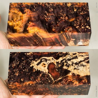 Large stabilized box elder burl wood block | Knife Handle Material | MJ_1133