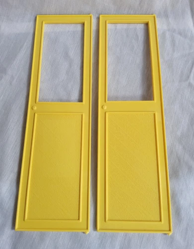 Vintage 1978 BARBIE DREAM HOUSE Replacement Parts Yellow Back Doors set of 2