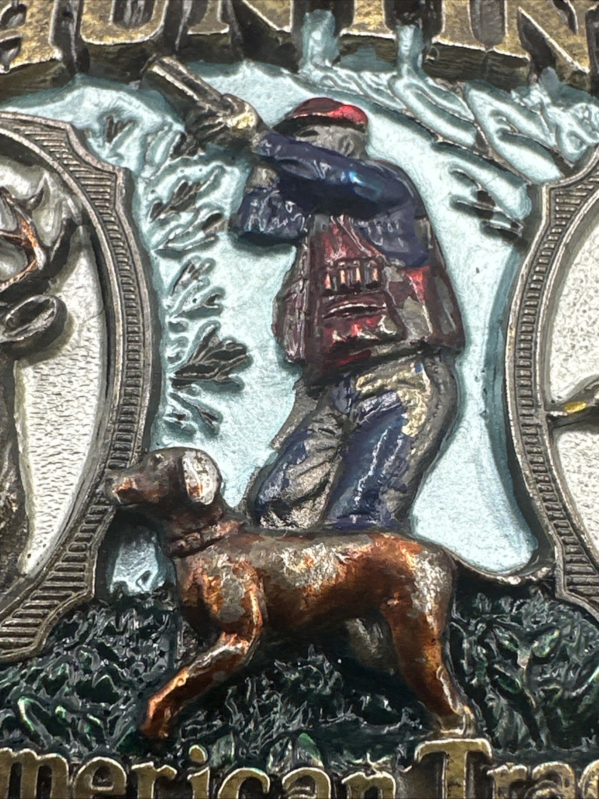 VTG 1986 Great American Buckle Co. “Hunting – An American Tradition” Belt Buckle