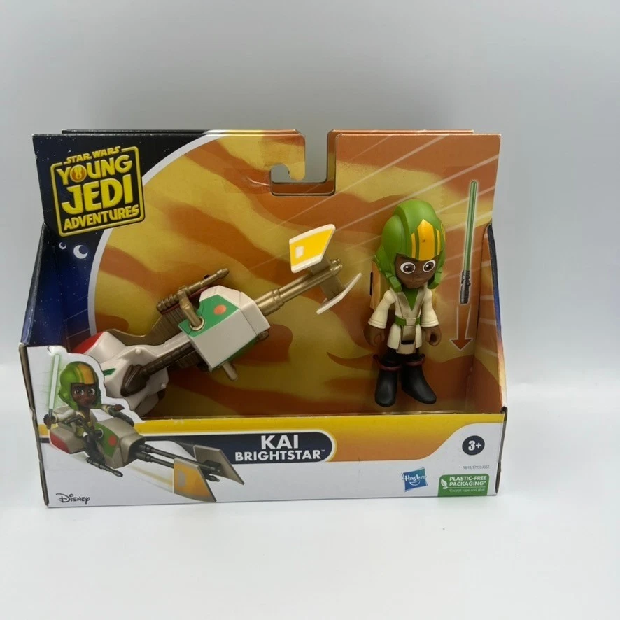 Boneco Star Wars Young Jedi Adventures Speeder Bike conjunto com 3 (Kai Nash Lys) - Imagem 3 de 4