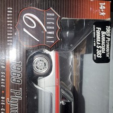 Highway 61 1969 Plymouth Barracuda Formula S 383 Yellow/Black 1/18 Scale 50717
