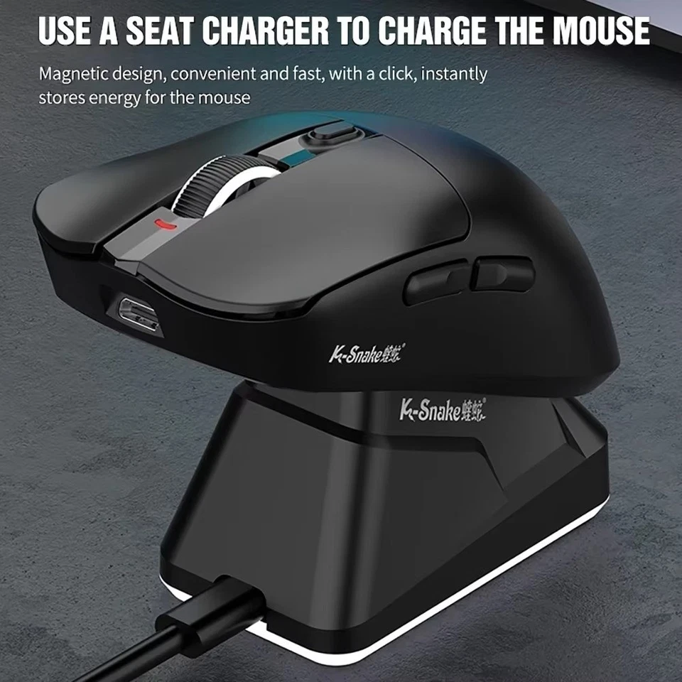 High Precision Tri-Mode Bluetooth Mouse 12000 DPI Gaming Mouse Office Use - Image 4 of 4