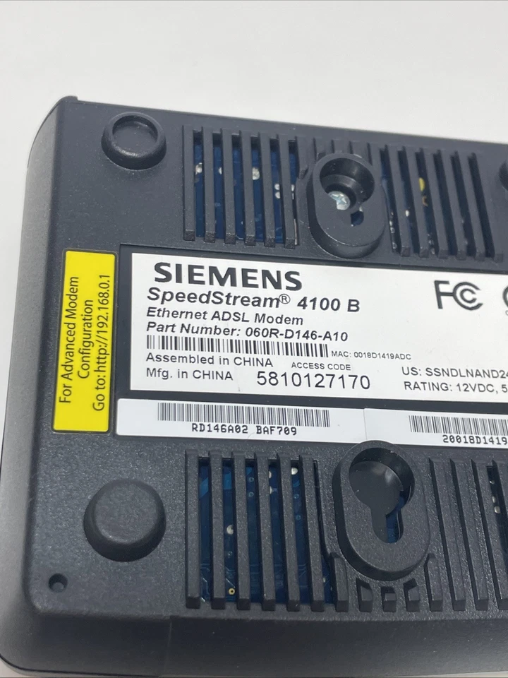 SpeedStream 4100 Ethernet ADSL Modem Replacement New Modem Only No Cord - Image 4 of 4