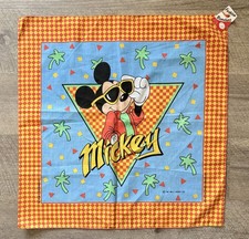 Vintage Disney Mickey Mouse Star Handkerchief Bandana 80's USA Made w/ Tag 24"
