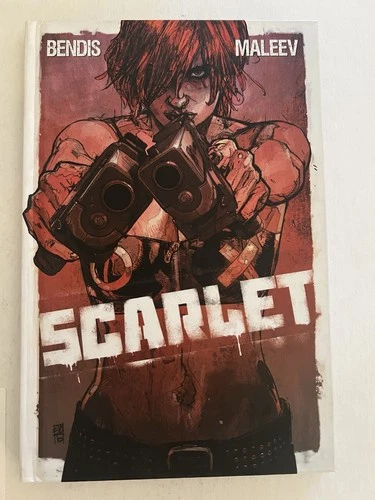 Scarlet Hardcover Graphic Novel Signed by Brian Michael Bendis w/COA Alex Maleev