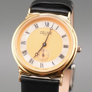 セリーヌ スクエア トリオンフ カレンダー ビンテージ 腕時計 レディース 激レア】CELINE 腕時計 ヴィンテージ スクエア トリオンフ マカダム 金