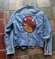 Vintage 70s Levi’s Chain Stitched Denim Jacket Size L Distressed 