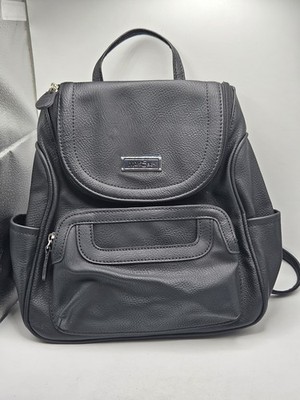  MultiSac Vegan Leather Multipockets Stylish Black Major Backpack