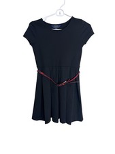 Polo Ralph Lauren Dress Girls M 8-10 Black Short Sleeve Belted Skater Party