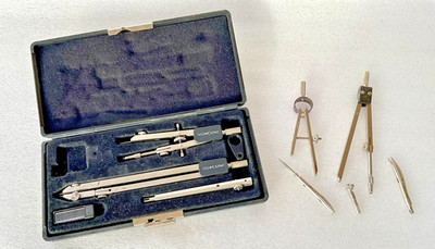 Drawing & Drafting Instruments  in Technocrat case - mix of various pieces