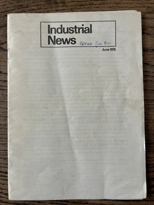 Throbbing Gristle - Industrial News 16 page booklet June 1978 Genesis P-Orridge