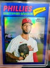 Cristopher Sanchez 2026 Topps Heritage Chrome Blue /150 #110 Phillies Parallel