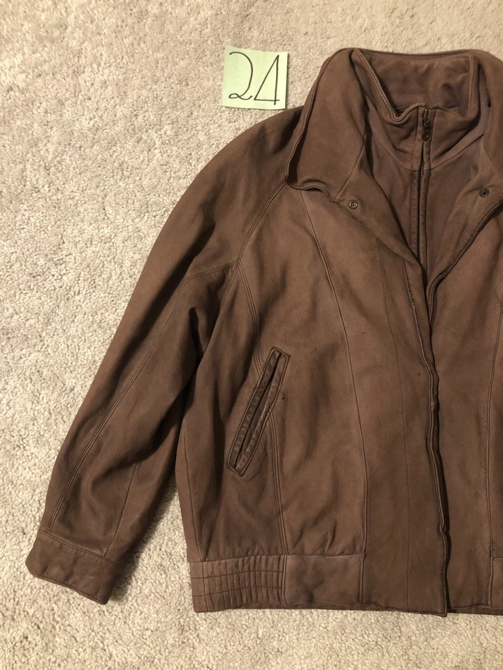 Vintage Georgetown Leather Design Soft Leather Bomber Jacket Brown Men’s Sz M - Image 2 of 4