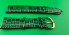 GREEN LEATHER WRIST WATCH STRAP..NEW. MULTIPLE SIZES. GENUINE