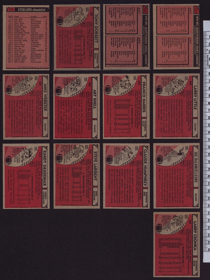 x201 Card 1980 Topps Football Lot Est EX-NM w/ Simms Hayes RC Bradshaw Largent - Image 4 of 4