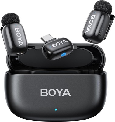 BOYA mini Mikrofon USB-C, Kabellos, 5g Ultraleicht, AI-Sprachmodulator Streaming