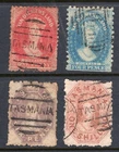 Tasmania 4 x postally used QV Chalons
