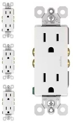 3x Legrand 885TRW Receptacle Decora Tamper-Resistant 15A 125V Side & Push Wire