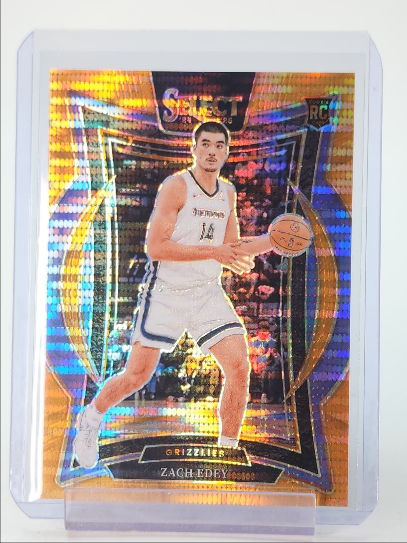 ZACH EDEY 2024-25 SELECT CONCOURSE ROOKIE NEON ORANGE PULSAR RC /18 Q4271