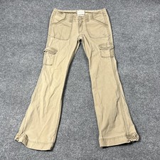 Abercrombie & Fitch Cargo Pants Womens 6 Khaki Stretch Low Rise Flare Y2k