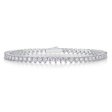 6.3ct Round Cut Lab‑Created Diamond Test Pass 19cm 18K Gold Tennis Bracelet