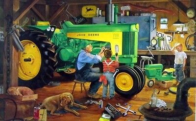 Charles Freitag Restoration II John Deere Tractor Print  12/" x 7.75/"