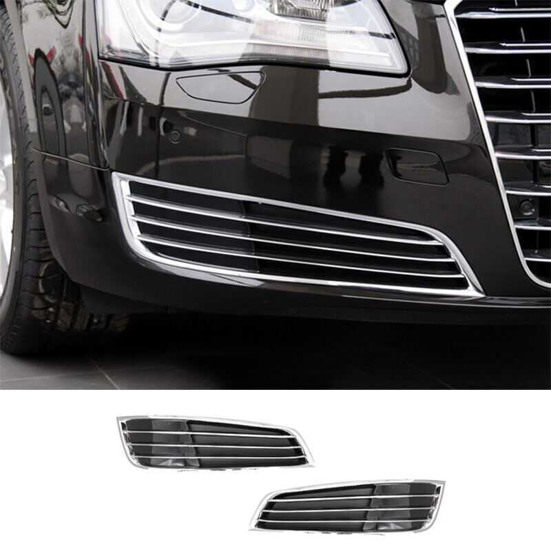 Front Fog Light Grill Cover Set – Fits Audi A8 A8L D4 2011-2014 (4PCS)