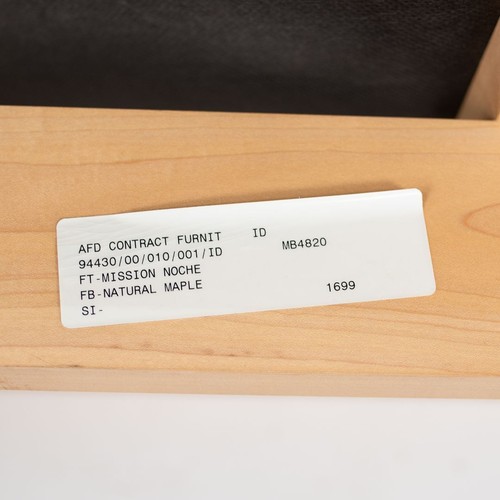 1995 Brian Kane Metropolitan Furniture 2-Seat Mission Bench Maple Black Leather - Picture 6 of 12