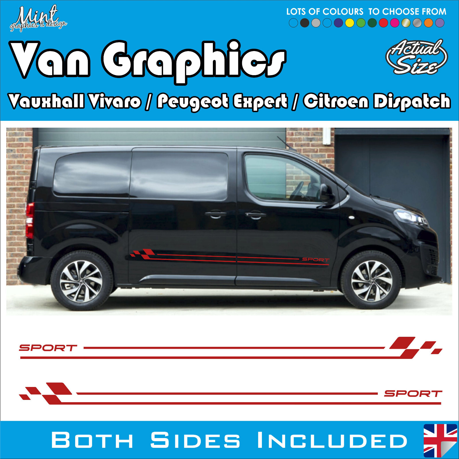 Vauxhall Vivaro SWB / LWB Stripes Decals Sticker Van Graphics FREE P&P 446
