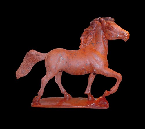 NATURAL JASPER HORSE CANTER CARVING STATUE COLLECTIBLE/ HOME DECOR: HAND MADE - 第 1/3 張圖片