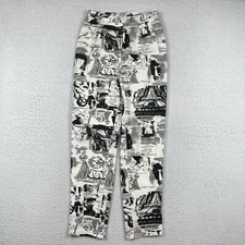Renfrew Pants Womens 4 Vintage Artsy Paris Art Mod Retro Regencycore Cityscape