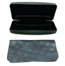 Eyewear Eyeglass Case Storage Black Hard Clam Shell With Cloth IN STOCK NOW