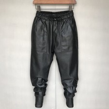 Punk Rock Fashion Mens Faux Leather Harem Pant Skinny Biker Slim Casual Trousers