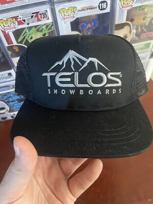 Telos Snowboards Snapback Trucker Hat / Cap - Black 