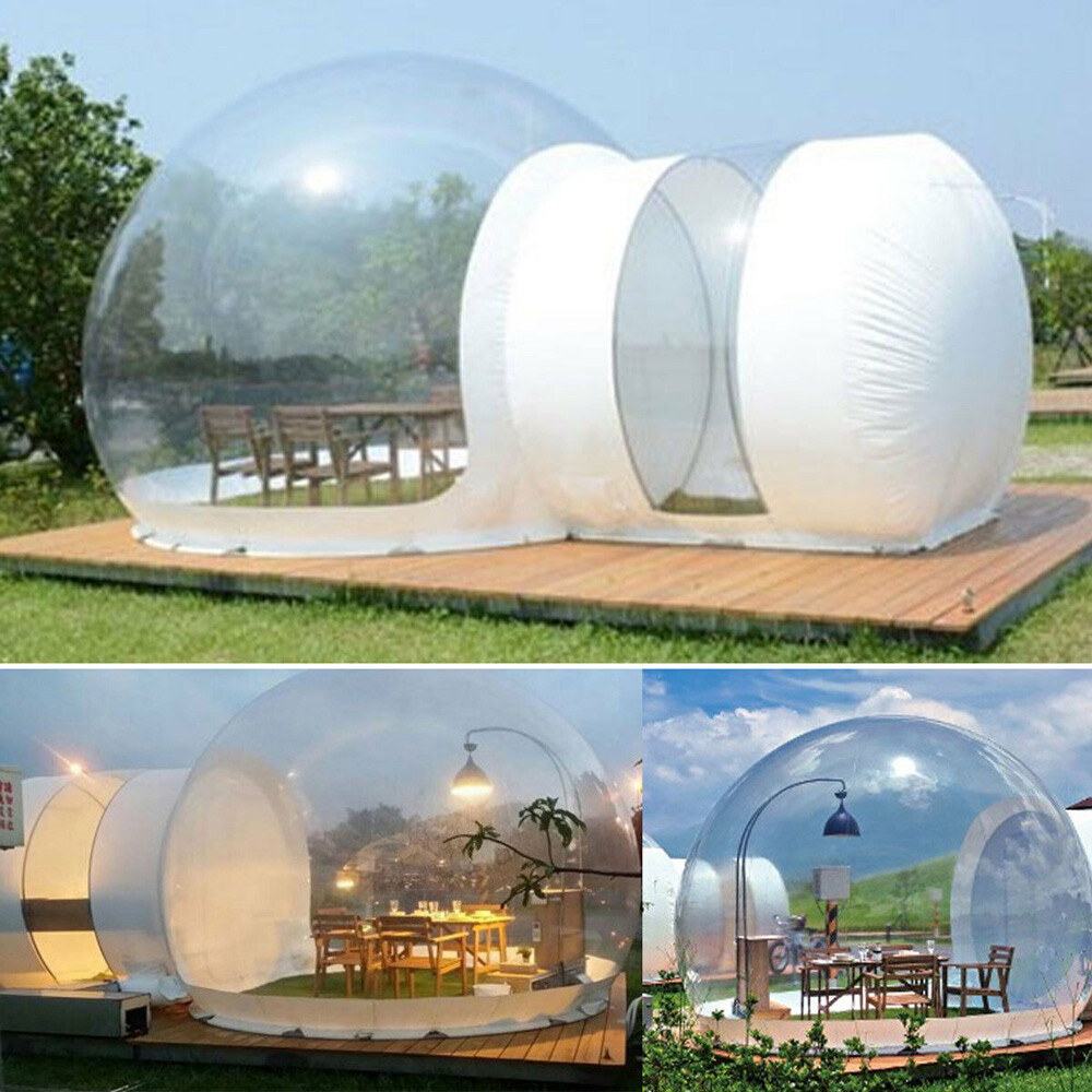 Tienda de campaña inflable burbuja transparente al aire libre tienda de observación de estrellas cúpula transparente