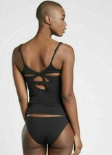Athleta Entwined Bra Cup Tankini TOP Size 34B/C- BLACK- NWOT